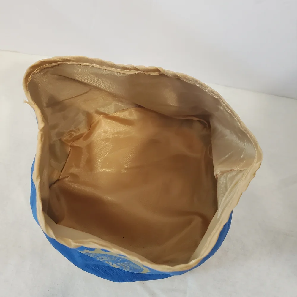 Blue and Tan Collapsible Dog Travel Bowl - 